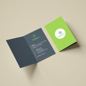 Fold and unfolded business cards