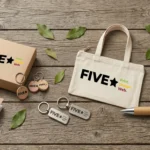 Assortment of customized eco-friendly business products and packaging in NZ by Fivestar Print