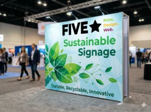 Modern reusable fabric display stand for sustainable business signage events NZ